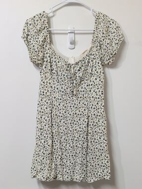 LA Hearts Pacsun Blue Ditsy Floral Puff Sleeve Mini Dress